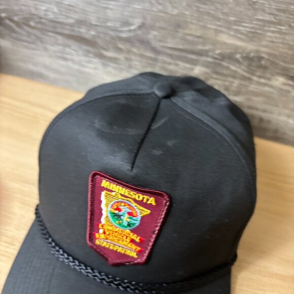Vintage Minnesota State Patrol Hat Cap Strap Back Black State Trooper Adjustable - Picture 4 of 11